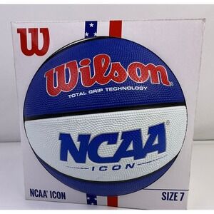 Wilson NCAA Icon Basketball Size 7 Total Grip Technology Blue‎ White Red